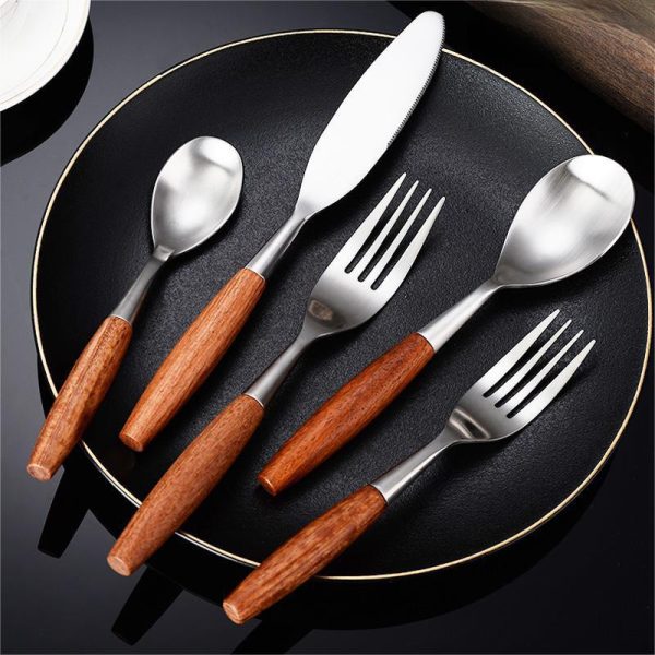 Mirror polishing Bubinga cutlery set